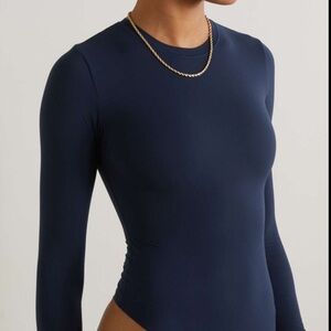 SKIMS Fits Everybody Long Sleeve Crewneck Bodysuit Navy Large